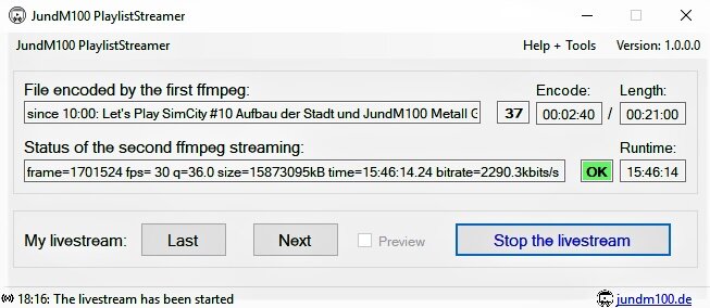 JundM100 Playliststreamer example